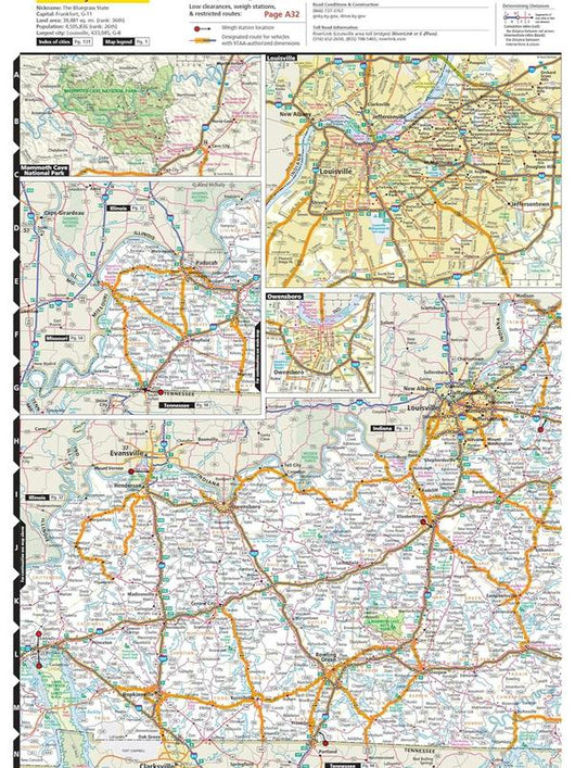 Rand McNally 2027 Atlas — Kentucky city insets