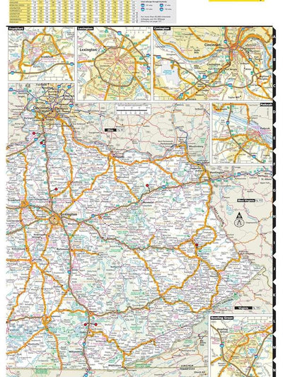 Rand McNally 2027 Atlas — Kentucky multi-city downtown insets