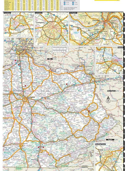 Rand McNally 2027 Atlas — Kentucky multi-city downtown insets